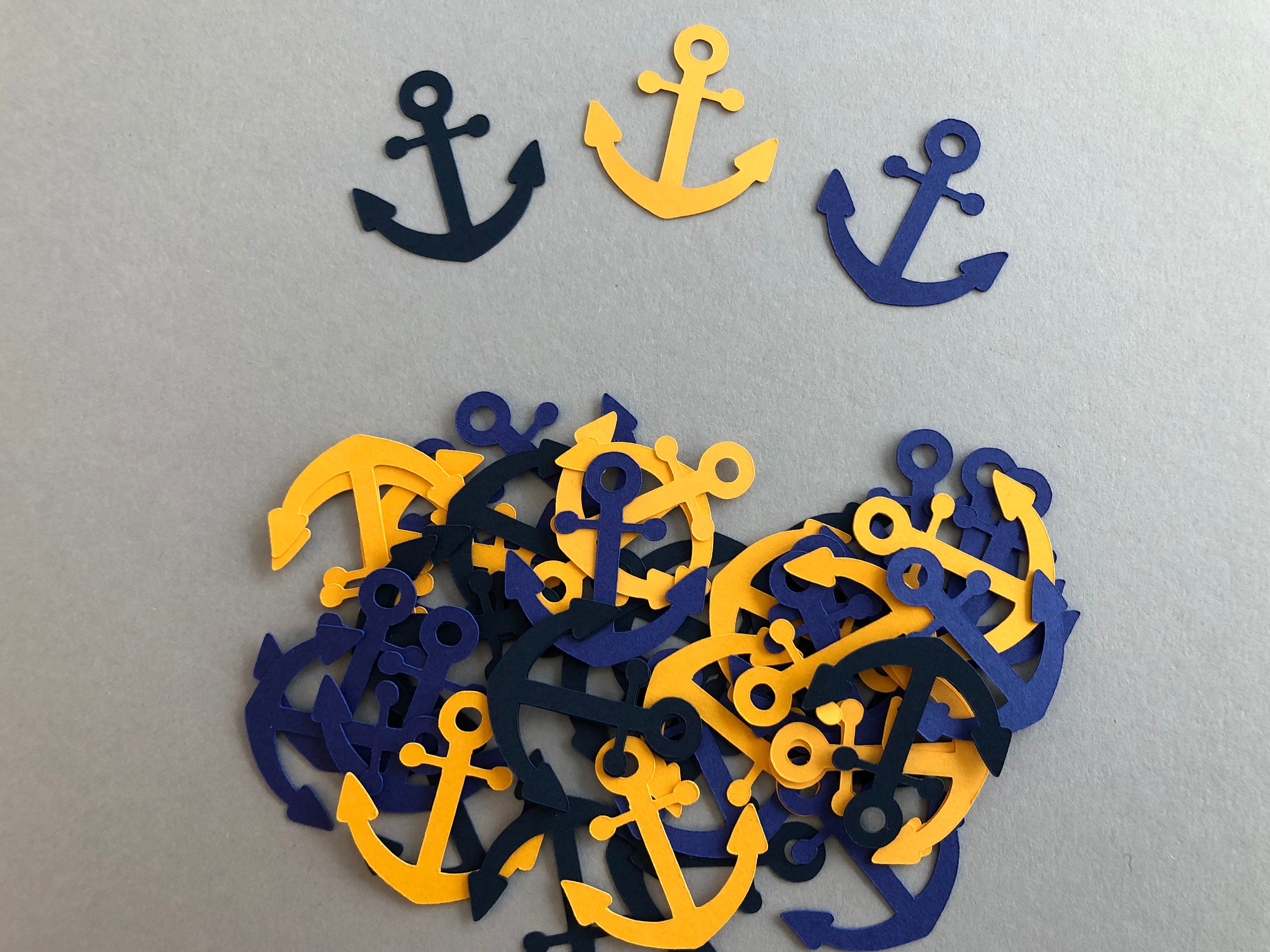 40 Cardstock Anchor Martha Stewart Punches in 3 Colours for Scrapbooking Cardmaking Paper Crafts Decorations Confetti