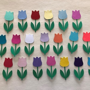 Tulip Flower Diecuts | Colourful Flower Diecuts | Scrapbooking Tulip Diecuts | Flowers for Cards | Paper Craft Flowers | Cricut Tulip Accent