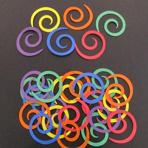 30 troqueles en espiral, adornos, manualidades de papel, tarjetas, colores primarios