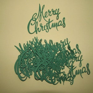 20 joyeux Noël découpés dans du papier cartonné vert Noël pour le scrapbooking, la fabrication de cartes, d'autres créations en papier, des confettis de vacances