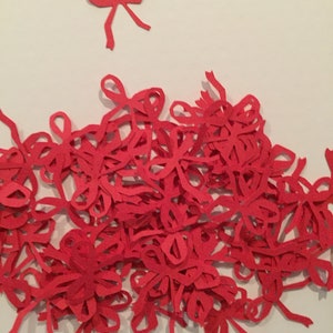 Red Ribbon Bows | Red Cardstock Bows | Scrapbooking Bows | Cardmaking Bows | Red Christmas Bows | Paper Craft Red Bows | Small Delicate Bows