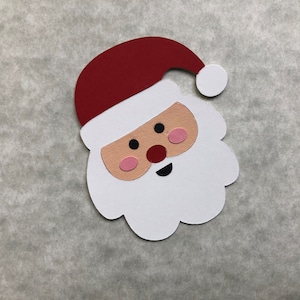 10 Layered Santa Head Diecuts in Quality Cardstock for Christmas Scrapbooking, Cardmaking, Decorations and Other Paper Crafts