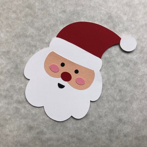 10 Layered Santa Head Diecuts in Quality Cardstock for Christmas Scrapbooking, Cardmaking, Decorations and Other Paper Crafts