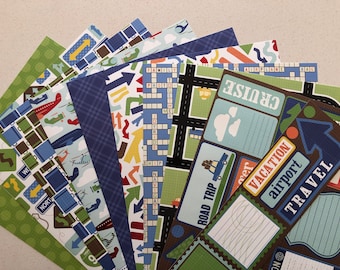 Patterned Cardstock | Travel Cardstock Collection | Scrapbook Cardstock | Cardstock for Cards | Printed Cardstock | Cardstock Paper