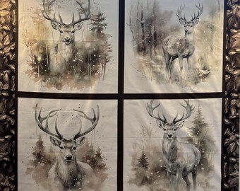Deer Quilting Panel  | Quilting Panel | Cotton Quilting Panel | Wallhanging Quilting Panel | Sewing Panel | Deer Quilting | Wildlife #59