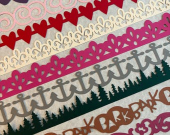 Miscellaneous Borders Grab Bag #2 for Scrapbook Pages & Cardmaking - 10 Pieces as Shown in the Photos, All Occasion