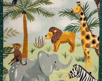 Jungle Animals Quilting Panel | Quilting Panel | Cotton Quilting Panel | Wallhanging Panel | Sewing Quilting Panel | Safari Quilting