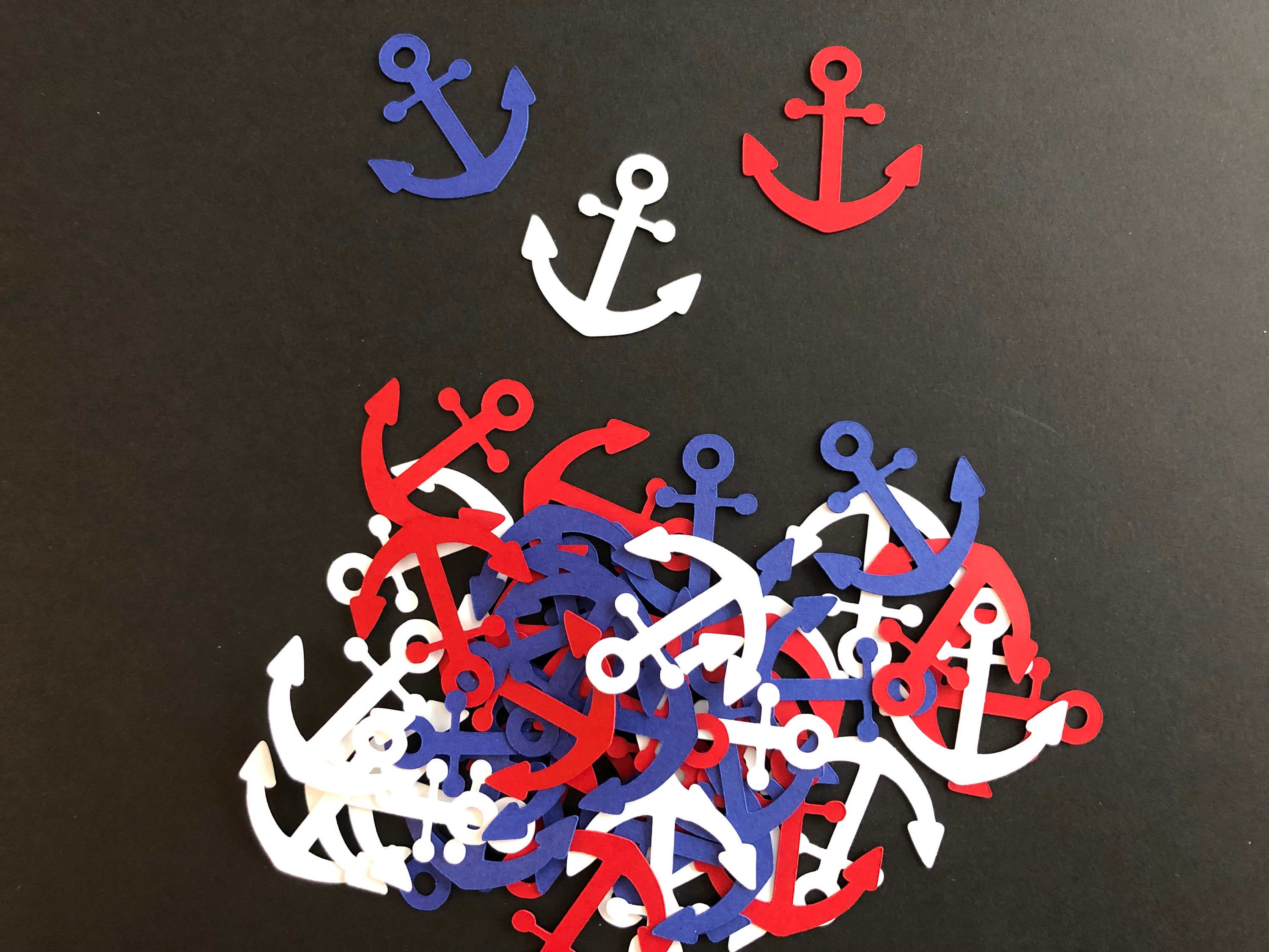 40 Cardstock Anchor Martha Stewart Punches in 3 Colours for Scrapbooking Cardmaking Paper Crafts Decorations Confetti