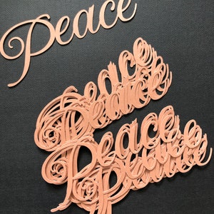 20 Peace Diecuts for Christmas in Rose Gold Pearl Cardstock for Scrapbooking, Cardmaking, Other Paper Crafts,Holiday Confetti