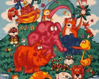 Noah's Ark Quilting Panel | Child Quilting Panel | Cotton Quilting Panel | Wallhanging Panel | Sewing Quilting Panel | Kids' Quilting #44