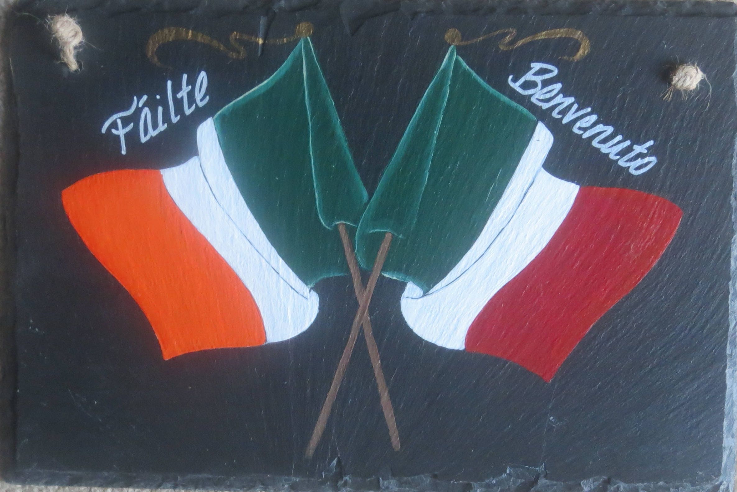IRISH/ITALIAN Flags Slate....this Combination Outsells Every Etsy