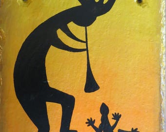 Kokopelli Hand Painted Slate