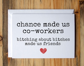 Co-worker Card, Co worker birhday card, Co worker leaving card, Boss Birthday card, Coworker moving away, Going away gift for coworker