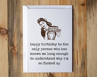 Funny Birthday Card, Best Friend Birthday Card,  Bday card best friend, Birthday card friend, Funny bday card, The only person