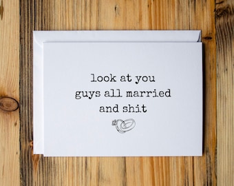 Funny wedding card, Congrats wedding card, Congratulations wedding card, Wedding card, Congrats married, Look at you guys all married