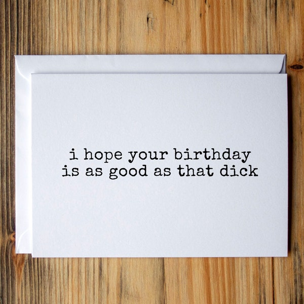 Funny Birthday Card for husband, Dirty Birthday Card, Birthday Card for Husband, Birthday Card for Boyfriend, Raunchy Birthday Card