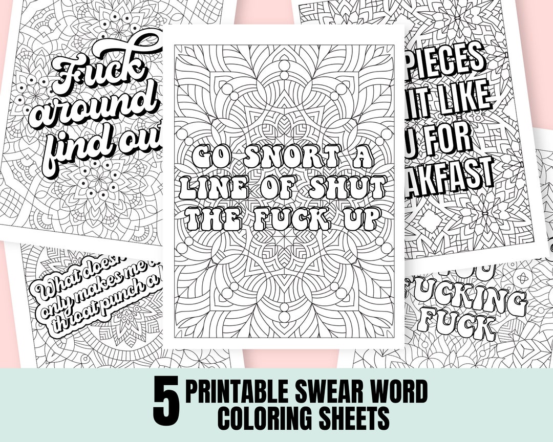 Adult Swear Word Coloring Pages Adult Coloring Book With Swear Words 8 Pages  -  Israel