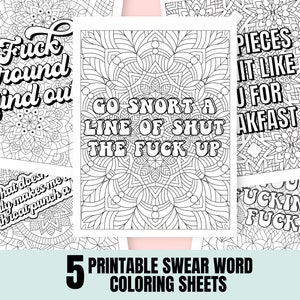 Adult Coloring Pages printable, Printable Coloring Sheets, Coloring Pages, Swear Word Coloring Pages, Funny Coloring Sheet, Curse words