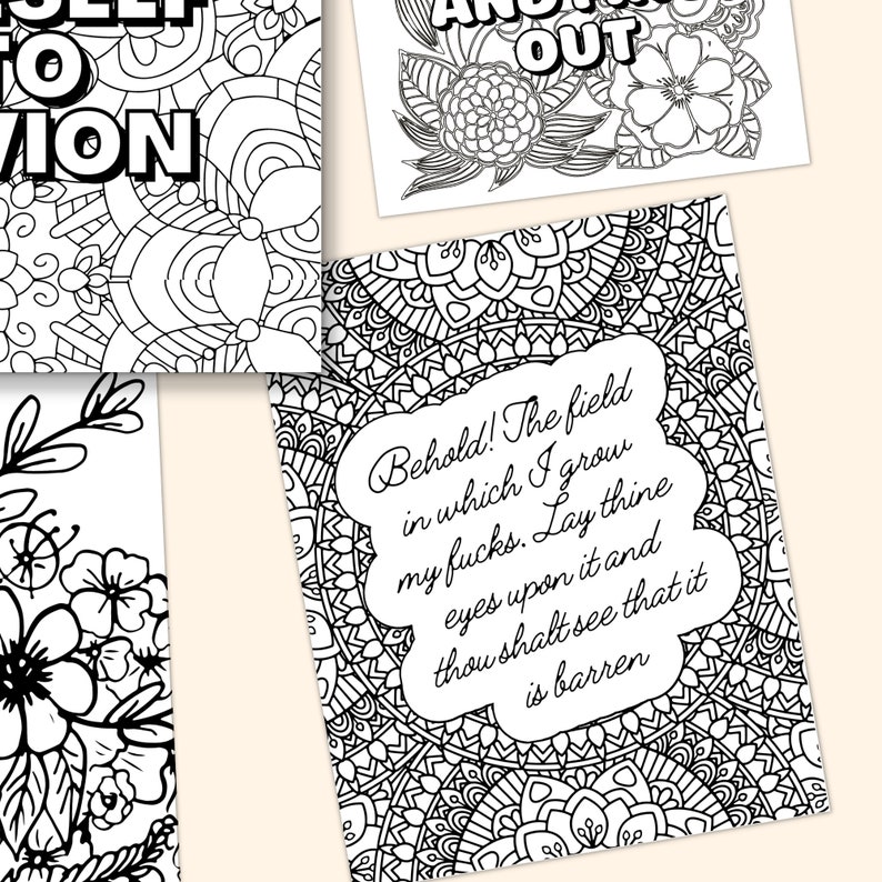 Printable Coloring Sheets, Swear Coloring Pages, Adult Coloring Pages printable, Swear Word Coloring Page, Funny Coloring Pages image 3