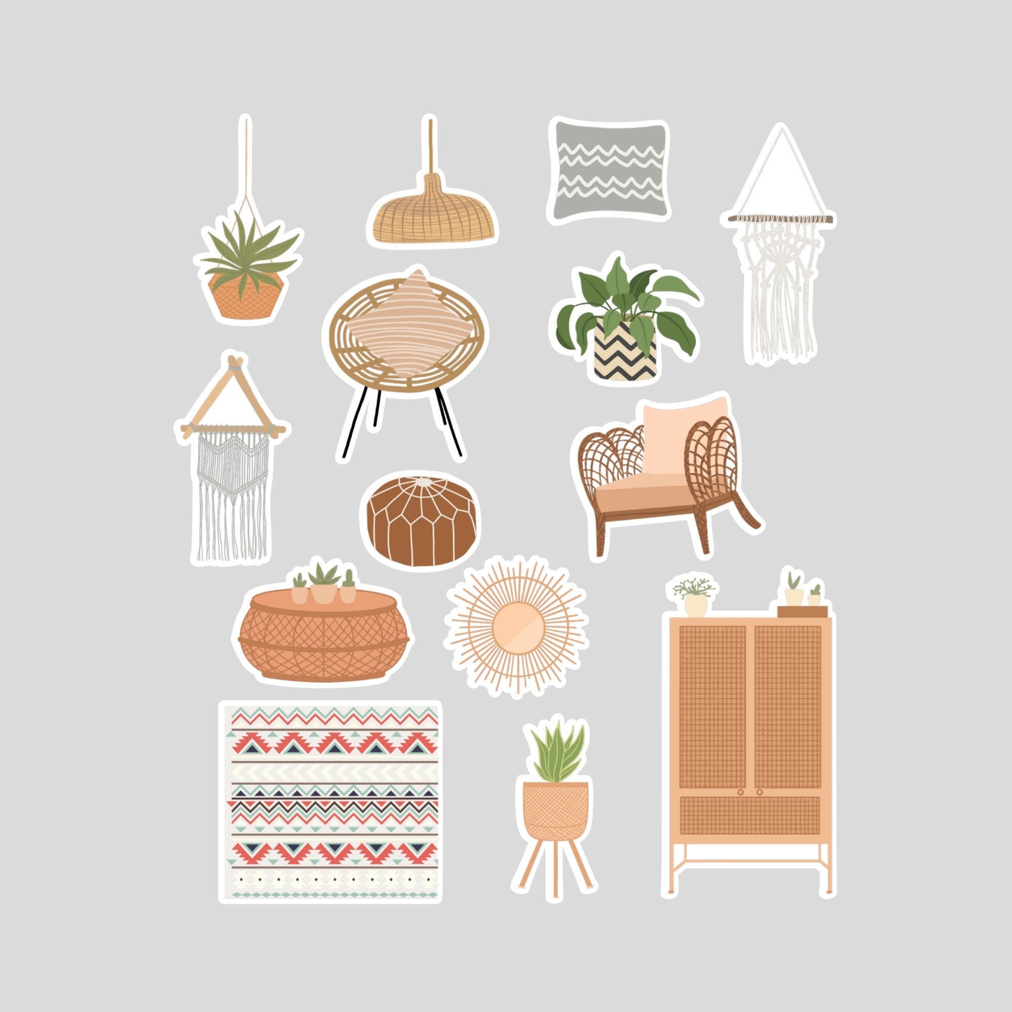 Boho Sticker Bundle Aesthetic Sticker Pack Sticker Pack Etsy