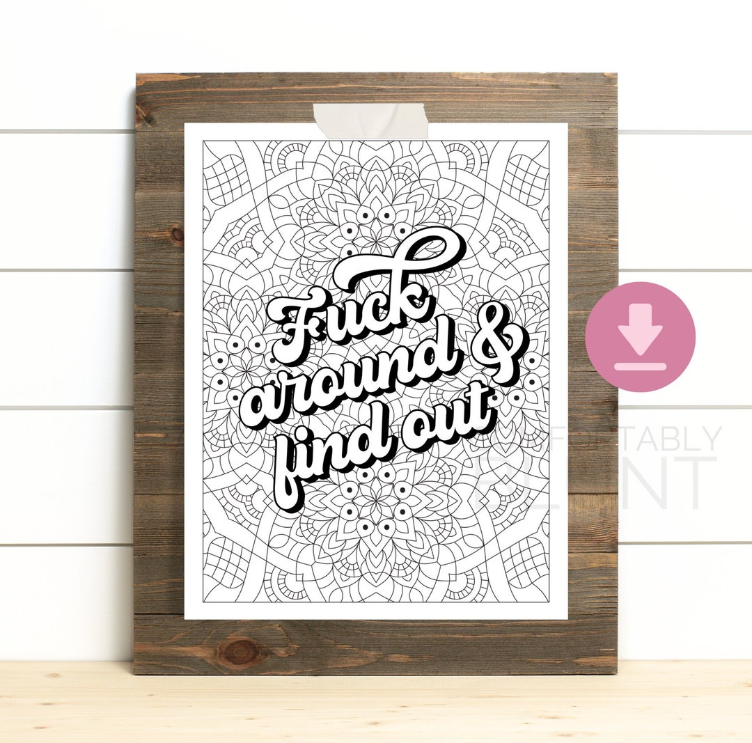 Adult Coloring Page, Printable Coloring Sheets, Coloring Pages, Swear ...