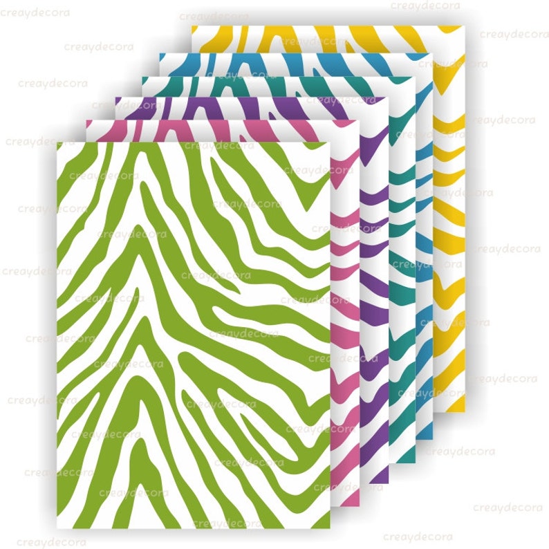 Zebra Print Digital Scrapbook Paper Pack PA10011 Etsy