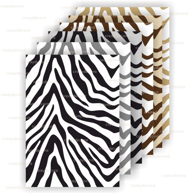 Zebra Print Digital Scrapbook Paper Pack PA10011 Etsy