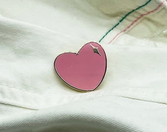 Pink heart Enamel Pin Badge