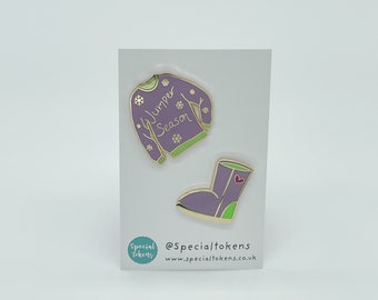 Winter Fashion Enamel Pin Badge set