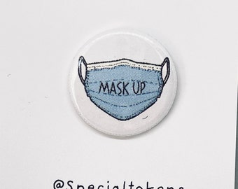 Mask Up (Plain) pin badge