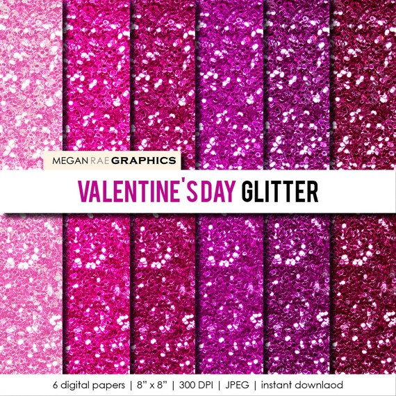 Download Digital Paper 8x8 Valentine S Day Pink Glitter Digital Etsy
