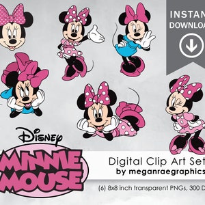 50% di sconto Minnie Mouse Clipart set - Digital 300 DPI PNG Immagini, Foto, Scrapbook, Digital, Clipart - Download istantaneo