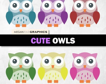 50% OFF Owls Clipart set -  Digital 300 DPI PNG Images, Photos, Scrapbook, Digital, Cliparts - Instant Download