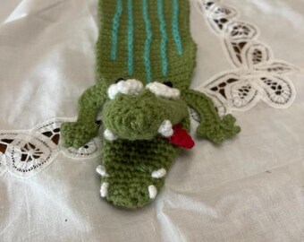 Crocheted Crocodile Bookmark