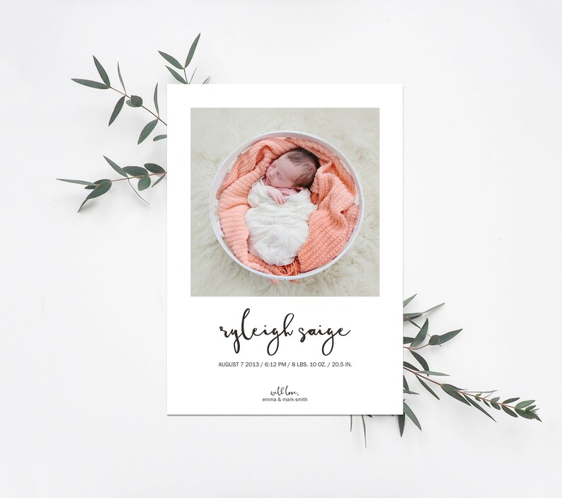 birth announcement cards etsy