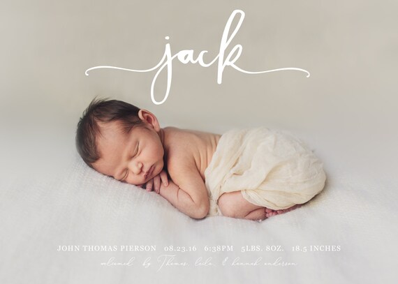baby boy birth announcement card baby announcement cards printable modern birth announcement the jack baby announcement cards