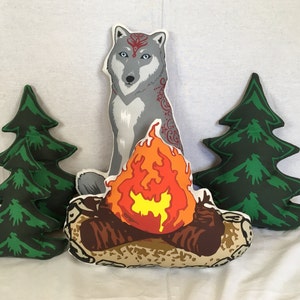 Campfire plush decorative pillow image 3