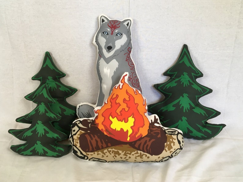 Campfire plush decorative pillow image 3