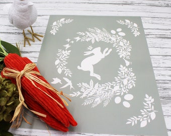 Spring is Here Vegan Leather placemat decor- Sage Rabbit