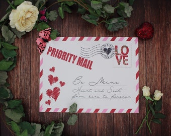 Valentine letter placemat decor- Vegan leather