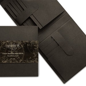 Graphic 45 Trifold Waterfall Folio Album - Black