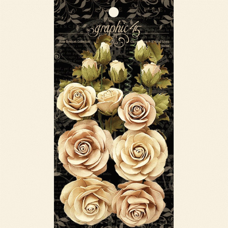 GRAPHIC 45 Rose Bouquet Collection - Classic Ivory and Natural Linen - Etsy