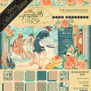 GRAPHIC 45 Cafe Parisian Deluxe Collector&#39;s Edition 8&quot; x 8&quot; Collection Pad