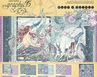 GRAPHIC 45 Make A Splash 12" x 12" Collection Pack with Stickers