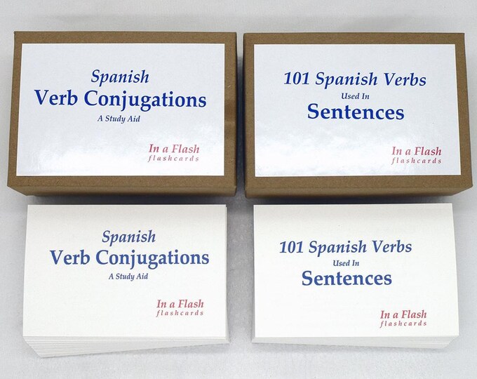 IN A FLASHCARDS: 101 Spanish Verb Conjugations Study Aid and Sentences ...