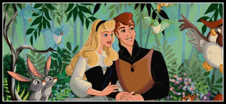 Aurora pattern Aurora cross stitch cross stitch pattern disney pattern disney cross stitch Auora disney Aurora and Philip art