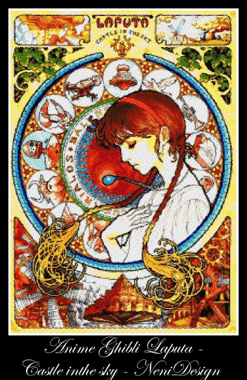 anime Anime Ghibli Laputa Castle in the sky cross stitch pattern instant download! cross stitch anime PDF pattern anime pattern