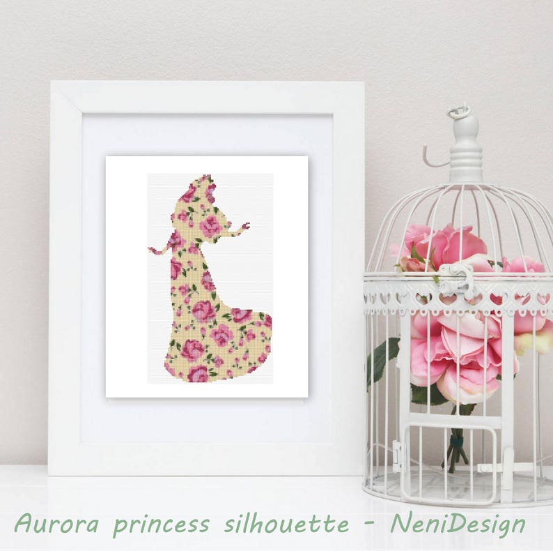 Aurora princess cross stitch disney Aurora princess silhouette cross stitch pattern cross stitch princess cross stitch Aurora