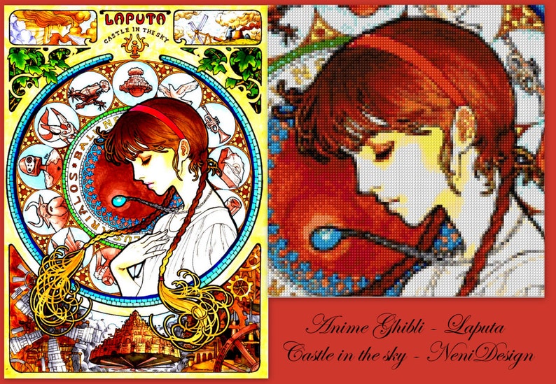 anime Anime Ghibli Laputa Castle in the sky cross stitch pattern instant download! cross stitch anime PDF pattern anime pattern