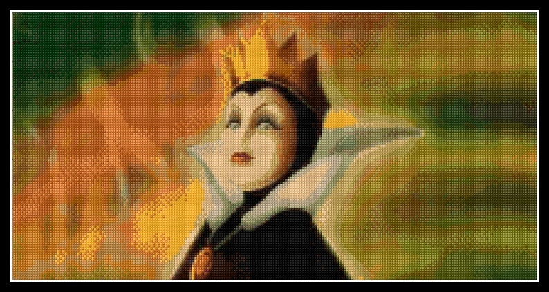 disney pattern instant download! PDF pattern Transformation Evil Queen cross stitch pattern Evil Queen pattern disney cross stitch